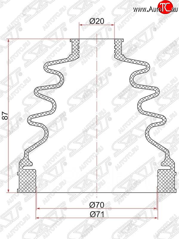 439 р. Пыльник ШРУСа SAT (внутренний/передний/правый)  BMW X3  E83 (2003-2009), Ford Transit Connect (2002-2013)  с доставкой в г. Санкт‑Петербург