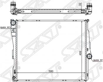 Радиатор двигателя SAT (пластинчатый) BMW (БМВ) X3 (Икс3)  E83 (2003-2009) E83