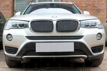 599 р. Зимняя заглушка воздухозаборника бампера Стрелка 11 Премиум BMW X3 F25 рестайлинг (2014-2017)  с доставкой в г. Санкт‑Петербург. Увеличить фотографию 1