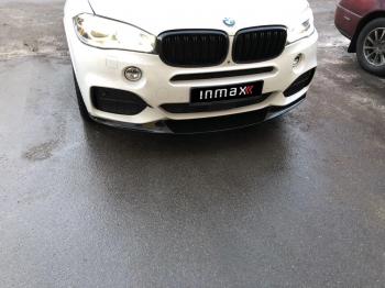 21 999 р. Сплиттер переднего бампера M-Performance  BMW X6  F16 (2014-2020) (цвет: черный глянец)  с доставкой в г. Санкт‑Петербург. Увеличить фотографию 2