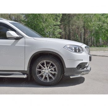 17 399 р. Защита переднего бампера (2 трубыØ42 мм, нержавейка) Russtal Brilliance V5 (2012-2018)  с доставкой в г. Санкт‑Петербург. Увеличить фотографию 1