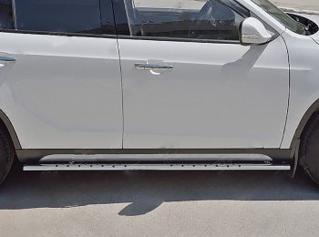 12 649 р. Защита порогов Russtal из трубы 75х42 овал с проступью Brilliance V5 (2012-2018)  с доставкой в г. Санкт‑Петербург. Увеличить фотографию 1