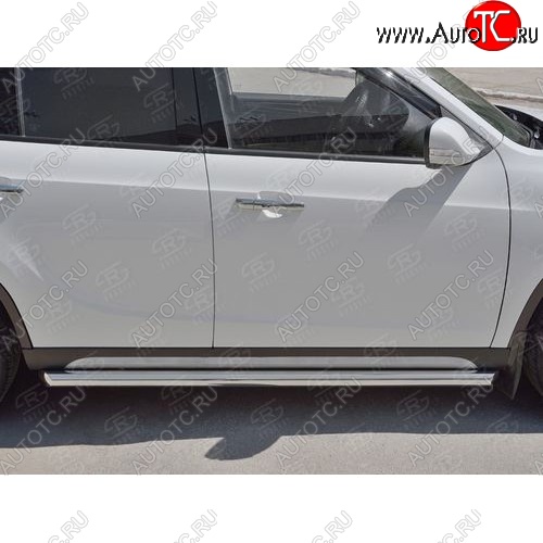 13 849 р. Защита порогов из круглой трубы d63 мм Russtal v1 Brilliance V5 (2012-2018)  с доставкой в г. Санкт‑Петербург