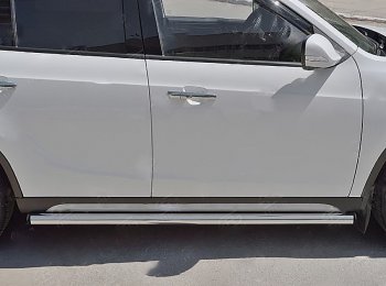 12 849 р. Защита порогов из круглой трубы d63 мм Russtal v2 Brilliance V5 (2012-2018)  с доставкой в г. Санкт‑Петербург. Увеличить фотографию 2