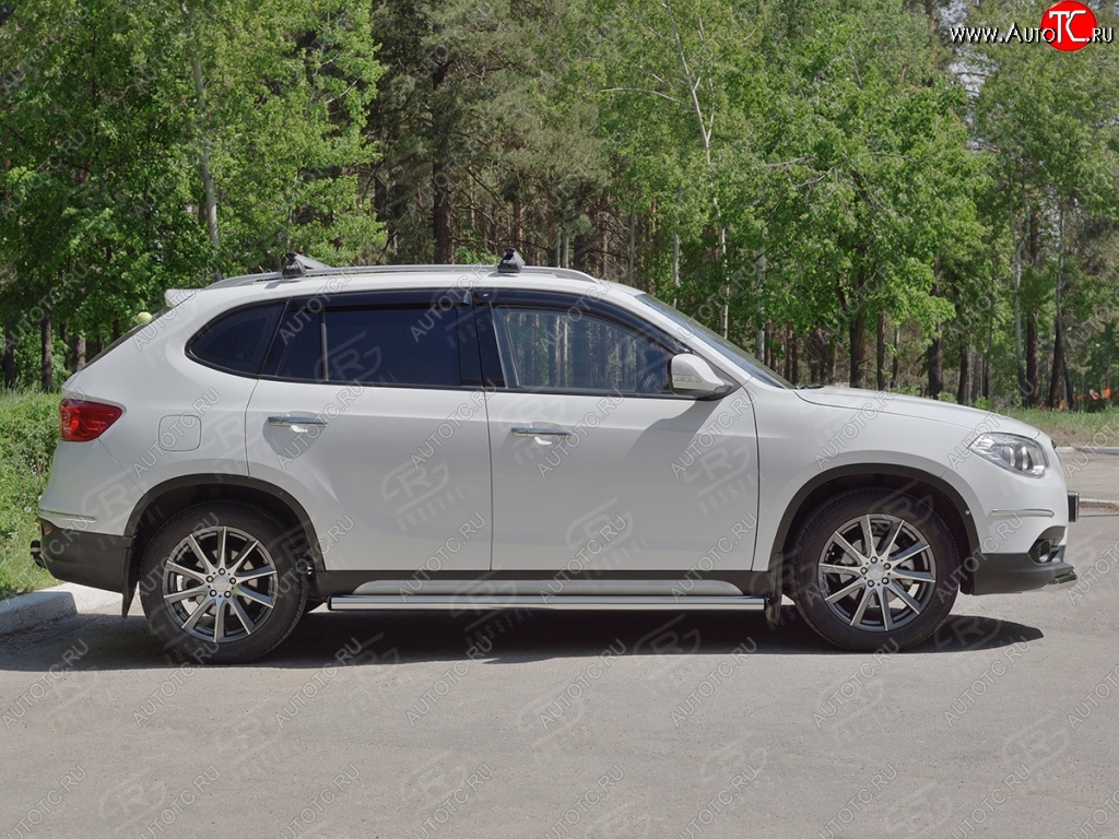 12 849 р. Защита порогов из круглой трубы d63 мм Russtal v2 Brilliance V5 (2012-2018)  с доставкой в г. Санкт‑Петербург