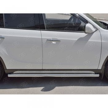 13 849 р. Защита порогов из круглой трубы d63 мм Russtal v3 Brilliance V5 (2012-2018)  с доставкой в г. Санкт‑Петербург. Увеличить фотографию 2