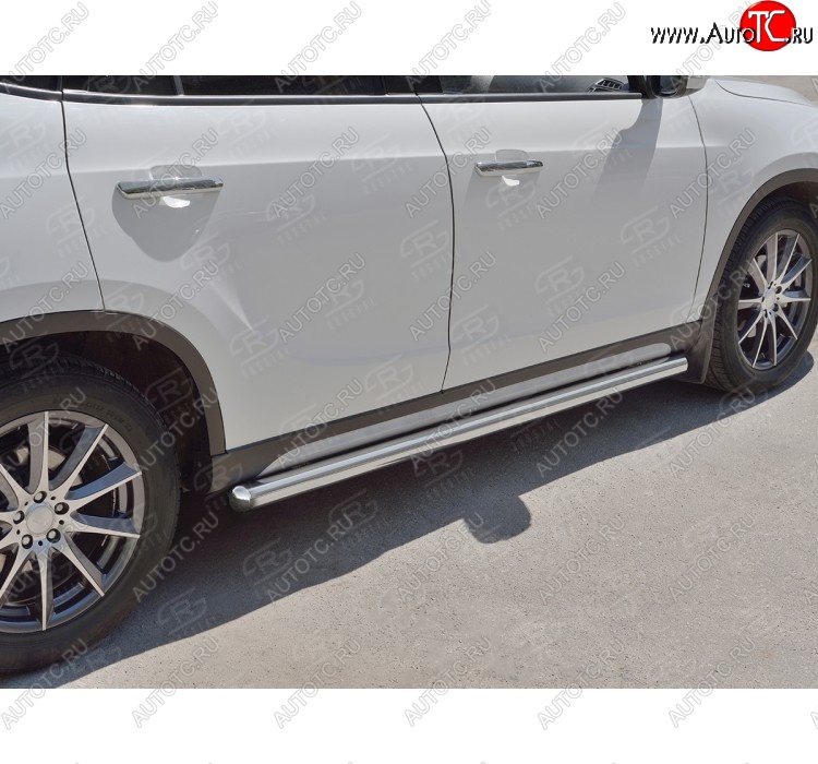 13 849 р. Защита порогов из круглой трубы d63 мм Russtal v3 Brilliance V5 (2012-2018)  с доставкой в г. Санкт‑Петербург