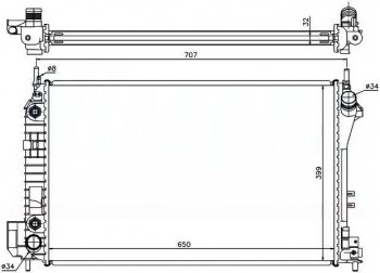 8 399 р. Радиатор двигателя SAT (пластинчатый, 1.8/1.8T/2.0T/2.2TD/2.0TD/2.2/3.2, АКПП)  Cadillac Bls седан, Fiat Bls (седан), Opel Signum, Vectra (C), SAAB 9-3 (YS3F)  с доставкой в г. Санкт‑Петербург. Увеличить фотографию 1