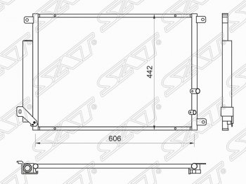 9 299 р. Радиатор кондиционера SAT Cadillac CTS седан (2007-2013)  с доставкой в г. Санкт‑Петербург. Увеличить фотографию 1