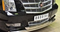 24 499 р. Защита переднего бампера (2 трубыØ76 мм, нержавейка) SLITKOFF Cadillac Escalade GMT926 джип 5 дв. короткая база (2006-2014)  с доставкой в г. Санкт‑Петербург. Увеличить фотографию 2