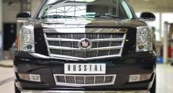 16 299 р. Одинарная защита переднего бампера диаметром 76 мм SLITKOFF Cadillac Escalade GMT926 джип 5 дв. короткая база (2006-2014)  с доставкой в г. Санкт‑Петербург. Увеличить фотографию 2