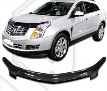 2 199 р. Дефлектор капота CA-Plastiс  Cadillac SRX (2010-2012) дорестайлинг (Classic черный, Без надписи)  с доставкой в г. Санкт‑Петербург. Увеличить фотографию 1