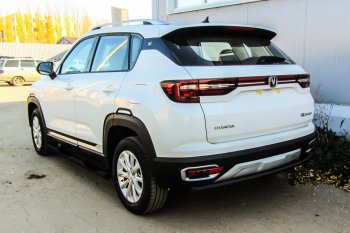 5 549 р. Защита заднего бампера Slitkoff (d42)  Changan CS35 Plus (2018-2022) дорестайлинг (Сталь с полимерным покрытием. Цвет: чёрный)  с доставкой в г. Санкт‑Петербург. Увеличить фотографию 1