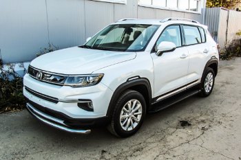 14 999 р. Пороги алюминиевые Slitkoff  Changan CS35 Plus (2018-2022) дорестайлинг (Optima Black )  с доставкой в г. Санкт‑Петербург. Увеличить фотографию 3