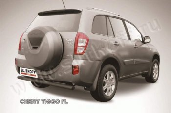 4 999 р. Защита заднего бампера из трубы d76 Slitkoff  Chery Tiggo T11 (2013-2016) рестайлинг (Цвет: серебристый)  с доставкой в г. Санкт‑Петербург. Увеличить фотографию 1