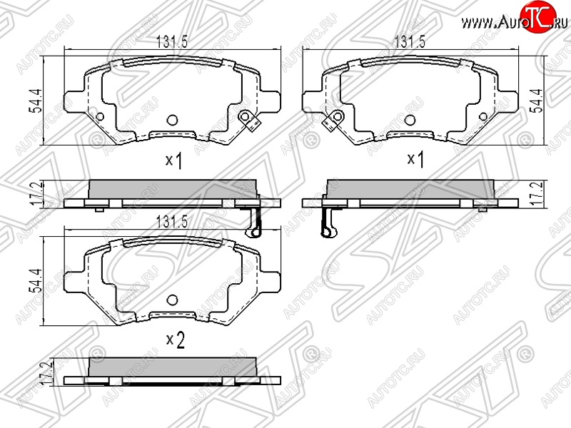 1 199 р. Колодки тормозные SAT (передние)  Chery M11  A3 - Tiggo T11  с доставкой в г. Санкт‑Петербург