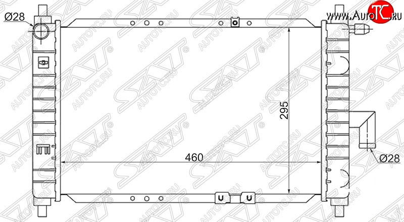 2 999 р. Радиатор двигателя SAT (трубчатый) Daewoo Matiz M100 дорестайлинг (1998-2000)  с доставкой в г. Санкт‑Петербург