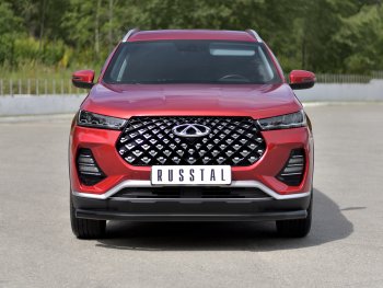 Защита переднего бампера (Ø63 мм, окрашенная) Russtal Chery Tiggo 7 PRO (2019-2024)  (черная)