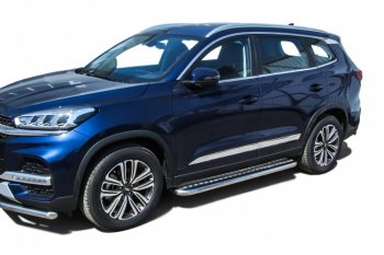 15 349 р. Защита порогов Slitkoff (Ø 57 мм, с листом)  Chery Tiggo 8  (T18) (2019-2024) рестайлинг  с доставкой в г. Санкт‑Петербург. Увеличить фотографию 3