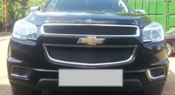 1 469 р. Нижняя сетка на бампер Russtal (черная) Chevrolet Trailblazer GM800 дорестайлинг (2012-2016)  с доставкой в г. Санкт‑Петербург. Увеличить фотографию 3