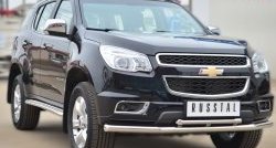 14 599 р. Защита переднего бампера (2 трубыØ63 и 42 мм, нержавейка) Russtal Chevrolet Trailblazer GM800 дорестайлинг (2012-2016)  с доставкой в г. Санкт‑Петербург. Увеличить фотографию 4