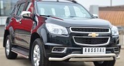 21 899 р. Защита переднего бампера (2 трубыØ76х42 и 63 мм, нержавейка) Russtal Chevrolet Trailblazer GM800 дорестайлинг (2012-2016)  с доставкой в г. Санкт‑Петербург. Увеличить фотографию 3