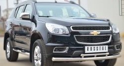 16 699 р. Защита переднего бампера (2 трубыØ76 и 42 мм, нержавейка) Russtal Chevrolet Trailblazer GM800 дорестайлинг (2012-2016)  с доставкой в г. Санкт‑Петербург. Увеличить фотографию 4