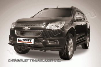 7 449 р. Защита переднего бампера d57 Slitkoff Chevrolet Trailblazer GM800 дорестайлинг (2012-2016) (Цвет: серебристый)  с доставкой в г. Санкт‑Петербург. Увеличить фотографию 1