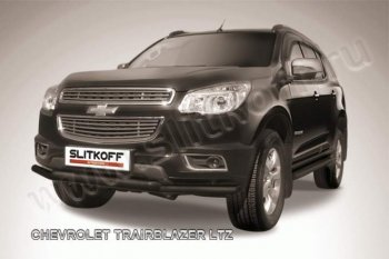 7 999 р. Защита переднего бампера из труб d57 Slitkoff Chevrolet Trailblazer GM800 дорестайлинг (2012-2016) (Цвет: серебристый)  с доставкой в г. Санкт‑Петербург. Увеличить фотографию 1