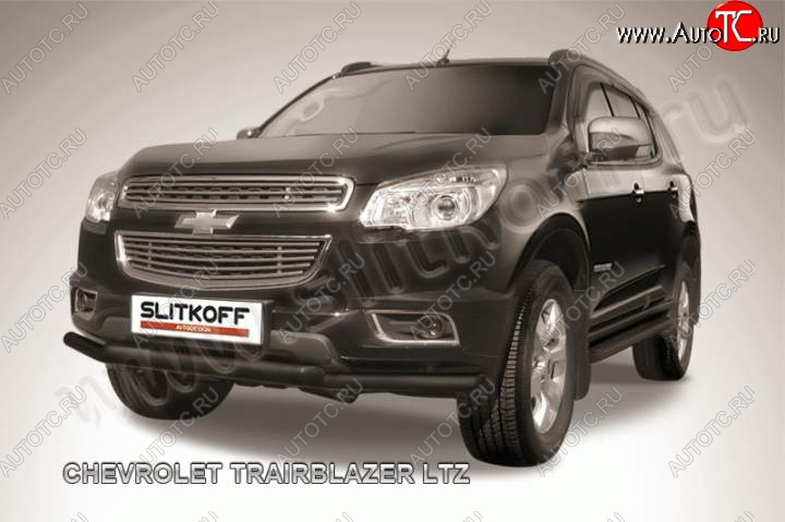 7 999 р. Защита переднего бампера из труб d57 Slitkoff Chevrolet Trailblazer GM800 дорестайлинг (2012-2016) (Цвет: серебристый)  с доставкой в г. Санкт‑Петербург