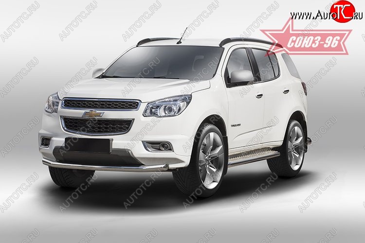 16 469 р. Защита переднего бампера одинарная Souz-96 (d60) Chevrolet Trailblazer GM800 дорестайлинг (2012-2016)  с доставкой в г. Санкт‑Петербург