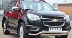 8 849 р. Защита порогов из круглой трубы диаметром 42 мм Russtal Chevrolet Trailblazer GM800 дорестайлинг (2012-2016)  с доставкой в г. Санкт‑Петербург. Увеличить фотографию 2