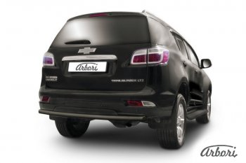 Защита заднего бампера Arbori (черная, 1 труба d57 mm). Chevrolet Trailblazer GM800 дорестайлинг (2012-2016)