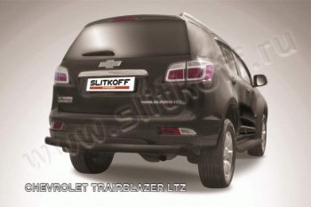 7 899 р. Защита заднего бампера из трубы d76 Slitkoff  Chevrolet Trailblazer  GM800 (2012-2016) дорестайлинг (Цвет: серебристый)  с доставкой в г. Санкт‑Петербург. Увеличить фотографию 1