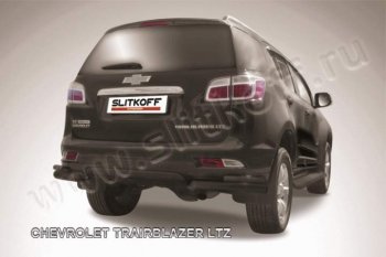 Защита заднего бампера из уголков d76+d42 Slitkoff Chevrolet Trailblazer GM800 дорестайлинг (2012-2016)