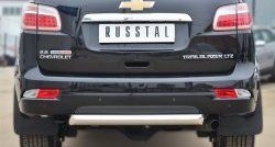 Одинарная защита заднего бампера из трубы диаметром 76 мм SLITKOFF Chevrolet Trailblazer GM800 дорестайлинг (2012-2016)