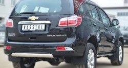 23 399 р. Защита заднего бампера (Ø75x42 мм, нержавейка) SLITKOFF  Chevrolet Trailblazer  GM800 (2012-2016) дорестайлинг  с доставкой в г. Санкт‑Петербург. Увеличить фотографию 4