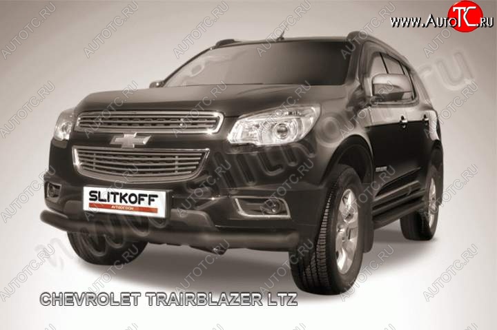 9 199 р. Защита переднего бампера d76 Slitkoff Chevrolet Trailblazer GM800 дорестайлинг (2012-2016) (Цвет: серебристый)  с доставкой в г. Санкт‑Петербург