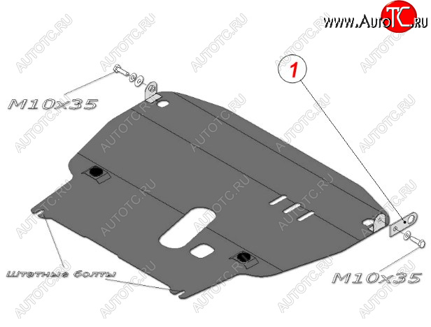 4 999 р. Защита картера двигателя и КПП (большая, V-1,4) Alfeco Chevrolet Aveo T250 хэтчбек 5 дв рестайлинг (2006-2011) (Сталь 2 мм)  с доставкой в г. Санкт‑Петербург