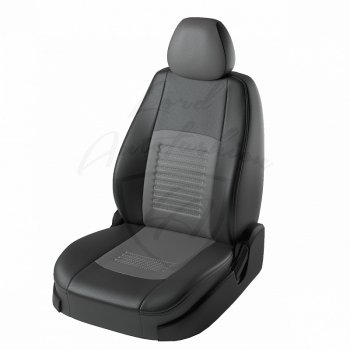 Чехлы для сидений Lord Autofashion Турин (экокожа) Chevrolet Aveo T200 седан (2003-2008)  (Чёрный, вставка серый)