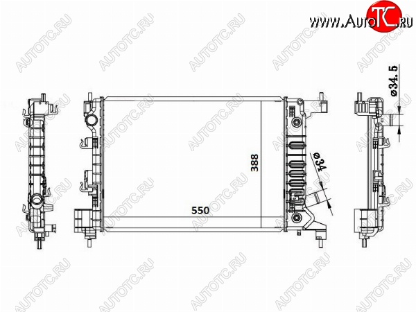 6 899 р. Радиатор двигателя SAT (пластинчатый, МКПП/АКПП)  Chevrolet Aveo  T300 - Cobalt  с доставкой в г. Санкт‑Петербург