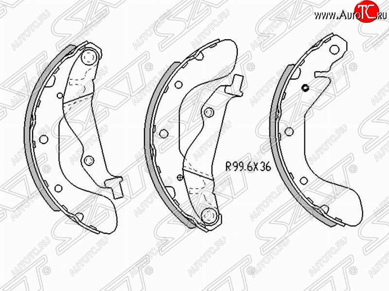 1 539 р. Колодки тормозные задние SAT  Chevrolet Aveo  T200 (2002-2008), Chevrolet Captiva (2011-2016), Ravon Nexia R3 (2016-2020), Ravon R4 (2016-2020)  с доставкой в г. Санкт‑Петербург