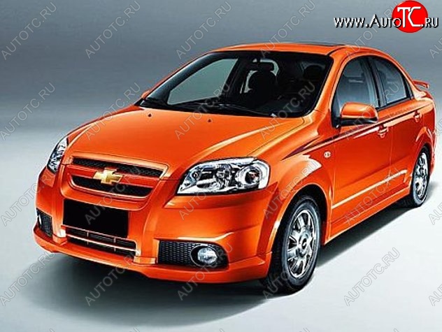 4 499 р. Накладка на передний бампер CT Chevrolet Aveo T250 седан рестайлинг (2006-2011) (Неокрашенная)  с доставкой в г. Санкт‑Петербург