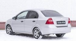 1 129 р. Защитная накладка на задний бампер RA  Chevrolet Aveo  T250 (2006-2011) седан рестайлинг  с доставкой в г. Санкт‑Петербург. Увеличить фотографию 2