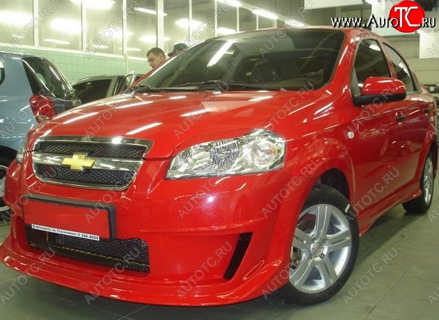 7 199 р. Передний бампер CT Chevrolet Aveo T250 седан рестайлинг (2006-2011) (Неокрашенный)  с доставкой в г. Санкт‑Петербург