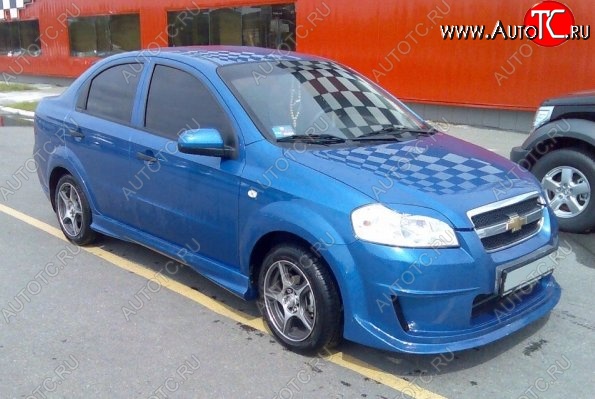 4 599 р. Пороги накладки CT  Chevrolet Aveo  T250 (2006-2011) седан рестайлинг (Неокрашенные)  с доставкой в г. Санкт‑Петербург