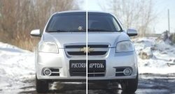 1 039 р. Защитная сетка решетки переднего бампера RA Chevrolet Aveo T250 седан рестайлинг (2006-2011)  с доставкой в г. Санкт‑Петербург. Увеличить фотографию 2