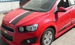 3 699 р. Накладка на передний бампер CT Chevrolet Aveo T300 хэтчбек (2011-2015) (Неокрашенная)  с доставкой в г. Санкт‑Петербург. Увеличить фотографию 1