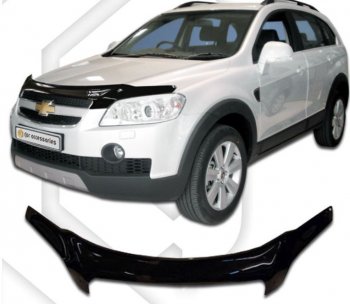 2 459 р. Дефлектор капота CA-Plastic  Chevrolet Captiva (2006-2011)  дорестайлинг (Classic черный, Без надписи)  с доставкой в г. Санкт‑Петербург. Увеличить фотографию 1