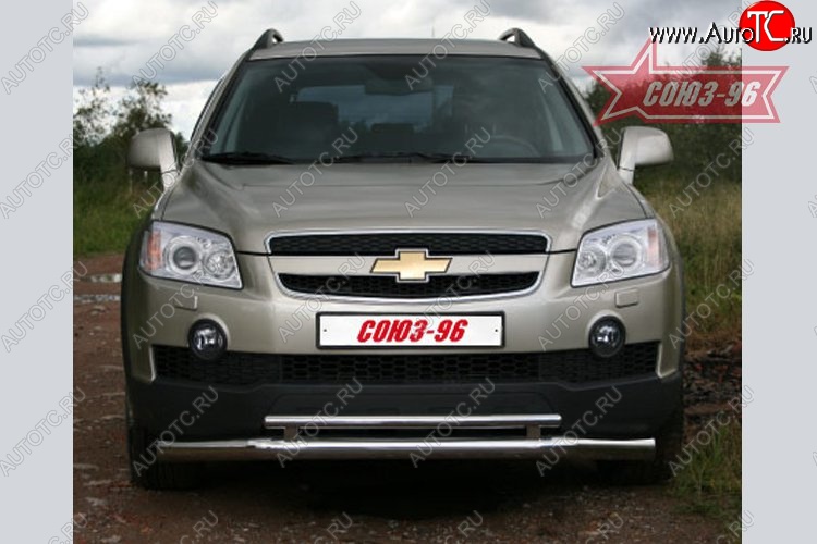 16 514 р. Защита переднего бампера двойная Souz-96 (d76/42) Chevrolet Captiva  дорестайлинг (2006-2011)  с доставкой в г. Санкт‑Петербург